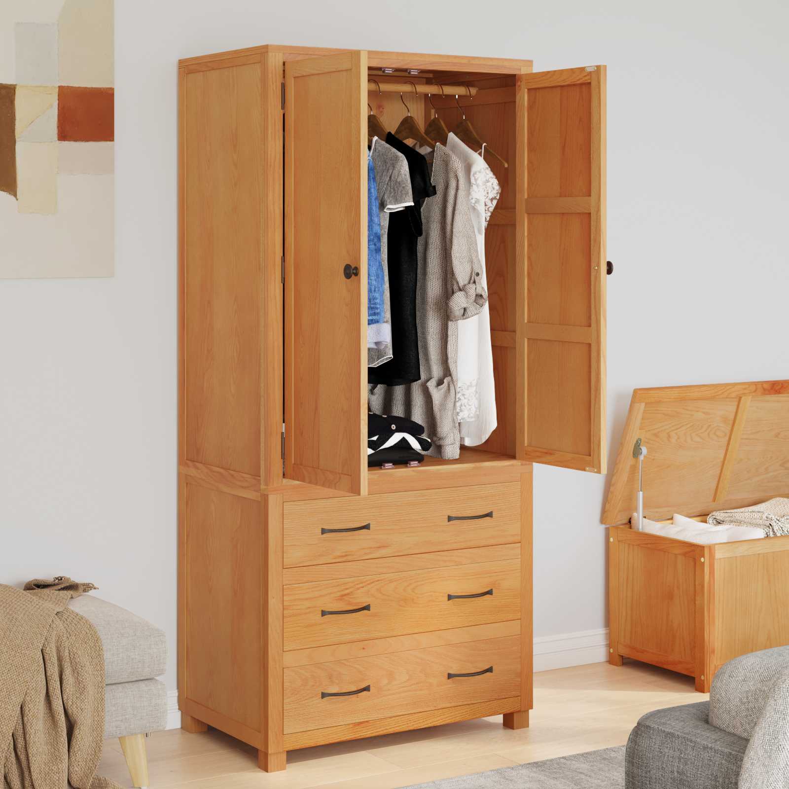 Set de Mobilier pentru Depozitare cu sertar Maro Lemn compozit — imaginea 4