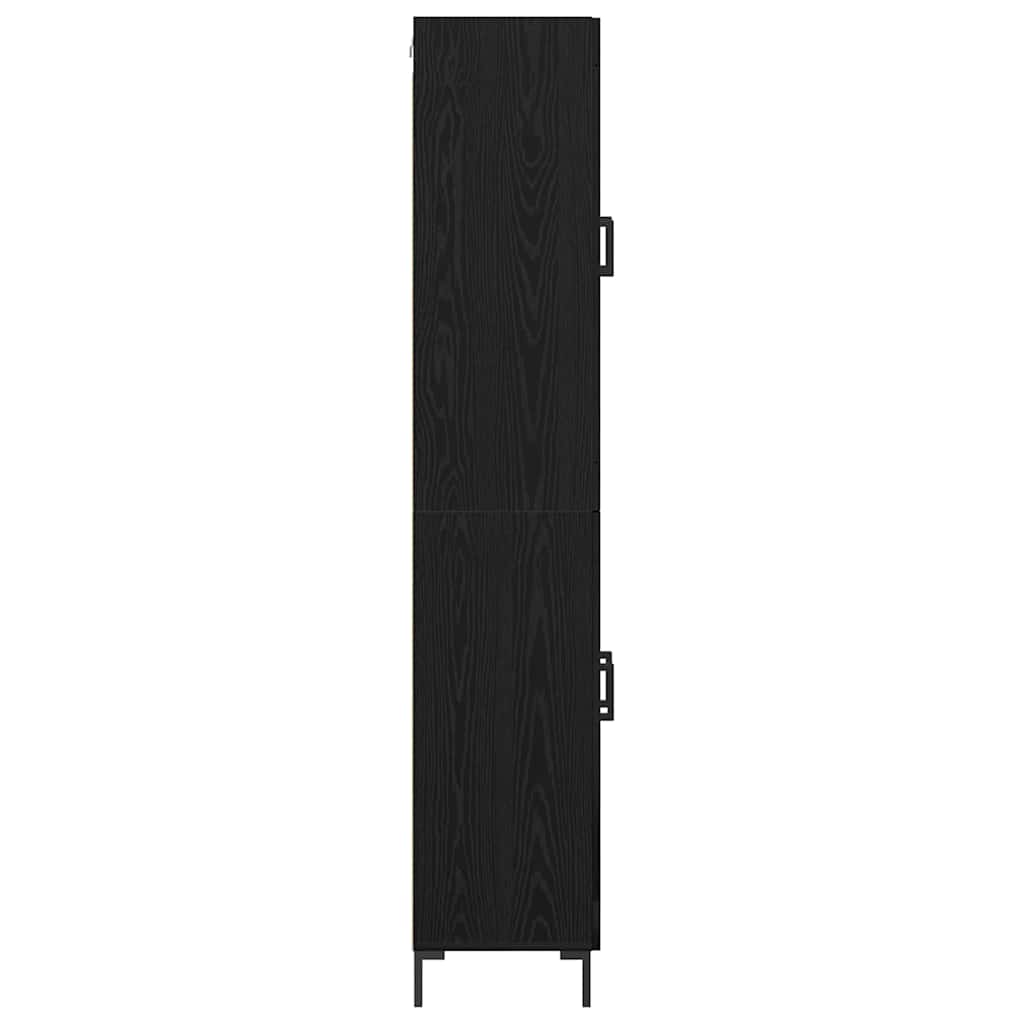 Bufet 2 pcs Stejar Negru 69,5 x 34 x 180 cm Lemn compozit — imaginea 10
