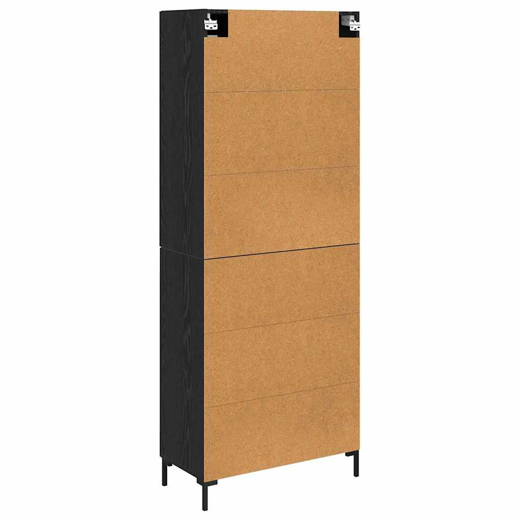 Bufet 2 pcs Stejar Negru 69,5 x 34 x 180 cm Lemn compozit — imaginea 11