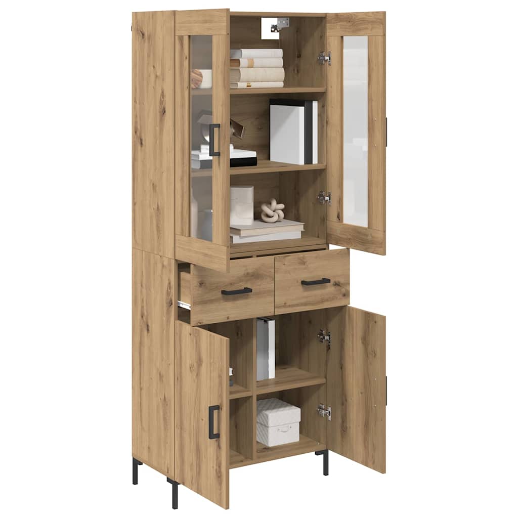 Bufet 2 pcs Stejar Artizanal 69,5 x 34 x 180 cm Lemn compozit — imaginea 4