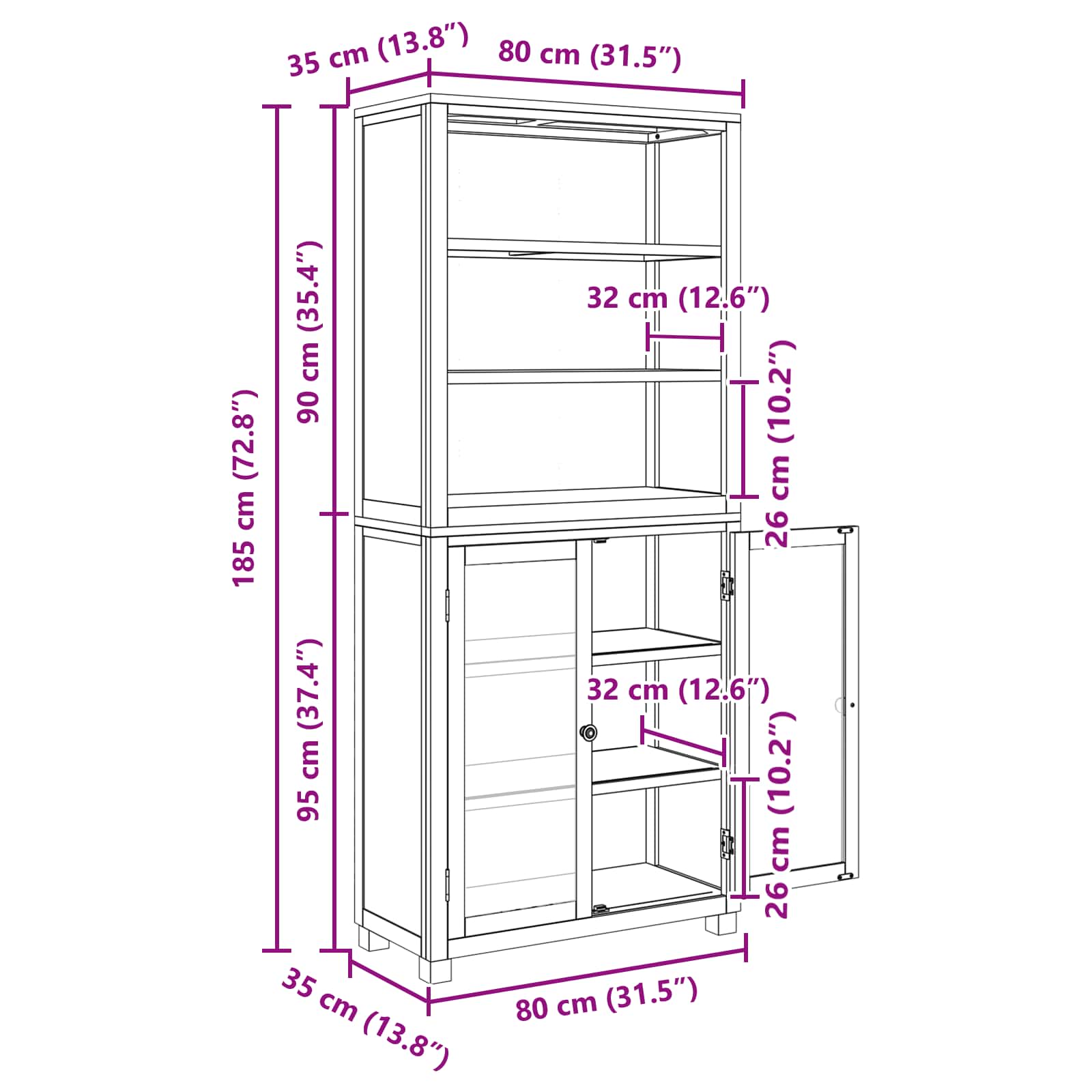 Set de Mobilier pentru Depozitare cu usa Maro Lemn compozit — imaginea 11