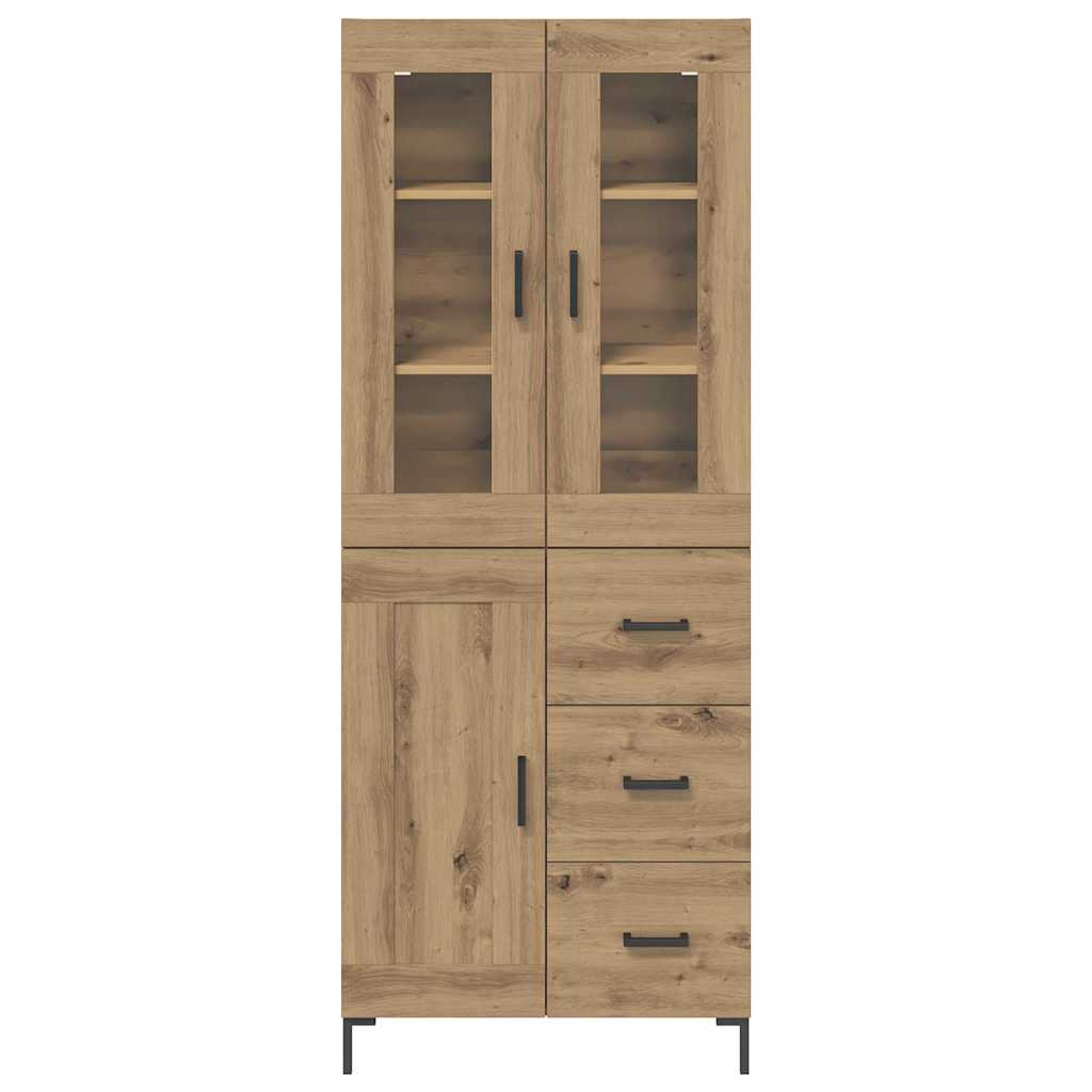 Bufet 2 pcs Stejar Artizanal 69,5 x 34 x 180 cm Lemn compozit — imaginea 9