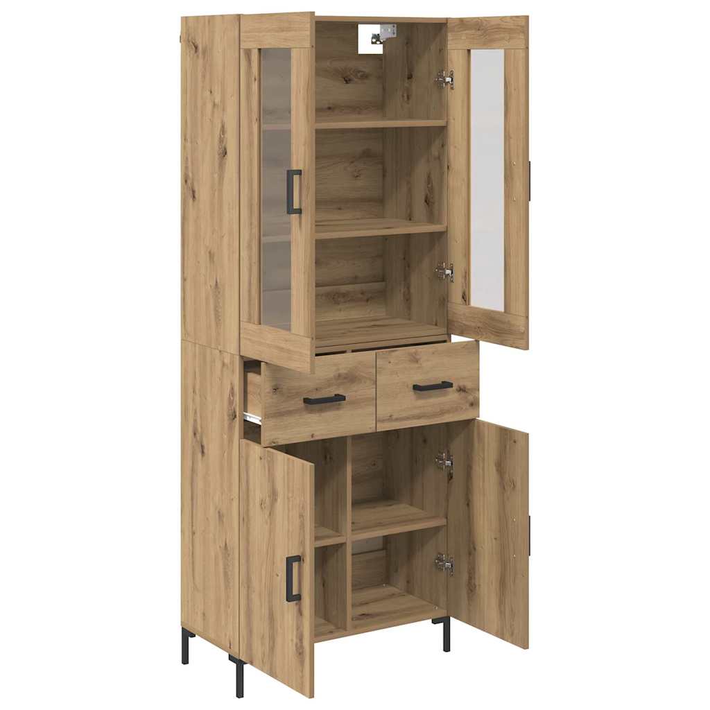 Bufet 2 pcs Stejar Artizanal 69,5 x 34 x 180 cm Lemn compozit — imaginea 6