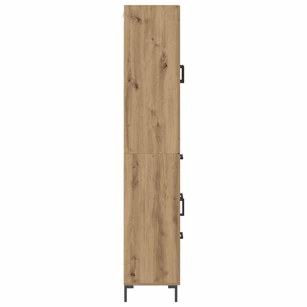 Bufet 2 pcs Stejar Artizanal 69,5 x 34 x 180 cm Lemn compozit — imaginea 10