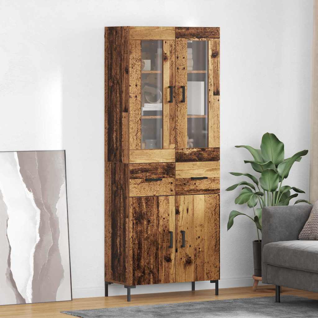 Bufet 2 pcs Lemn vechi 69,5 x 34 x 180 cm Lemn compozit — imaginea 2