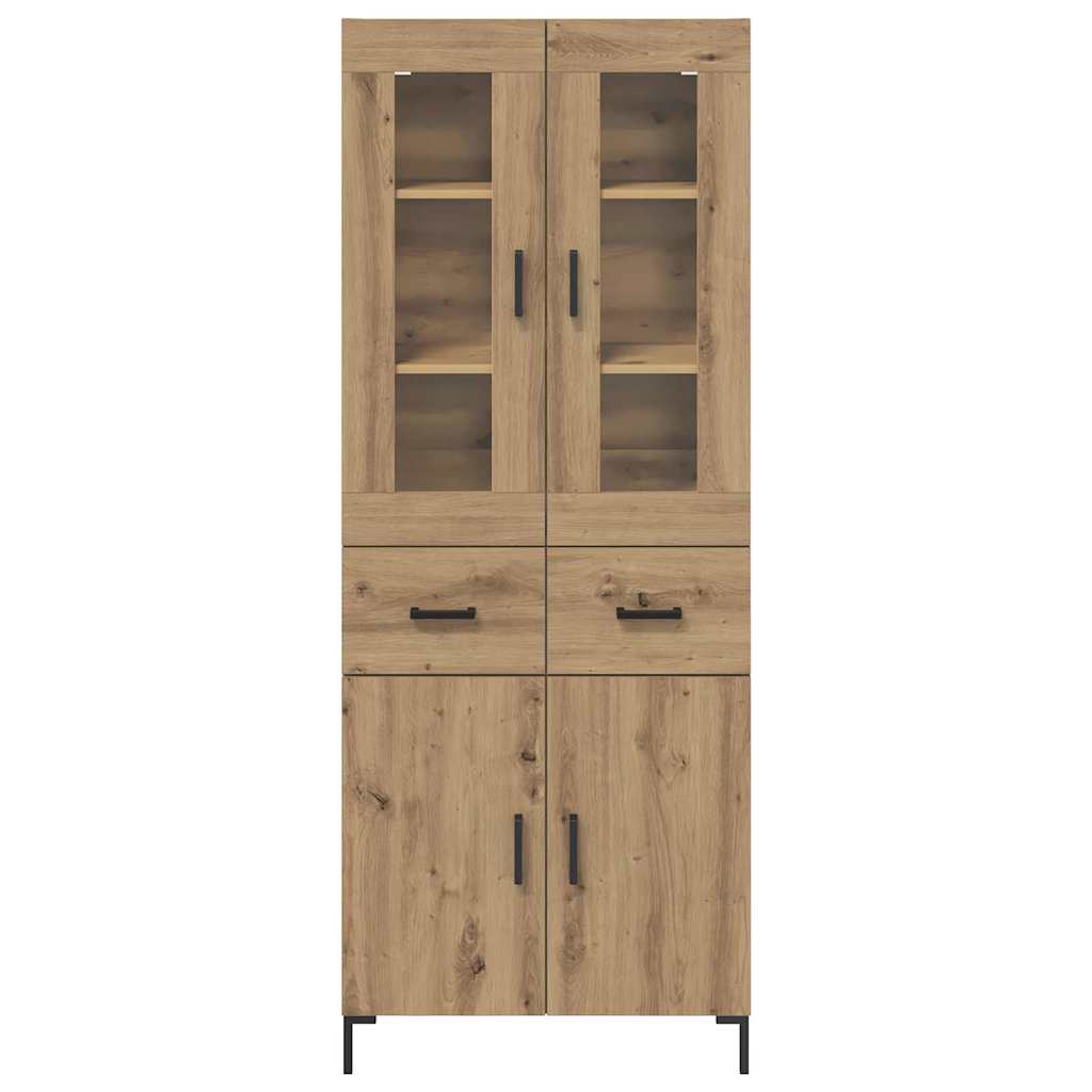 Bufet 2 pcs Stejar Artizanal 69,5 x 34 x 180 cm Lemn compozit — imaginea 9