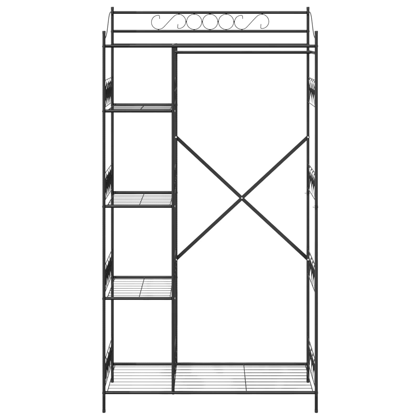 Dulap Deschis cu raft Negru 100 x 43 x 188 cm Otel — imaginea 5