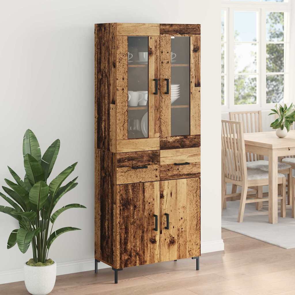 Bufet 2 pcs Lemn vechi 69,5 x 34 x 180 cm Lemn compozit — imaginea 5