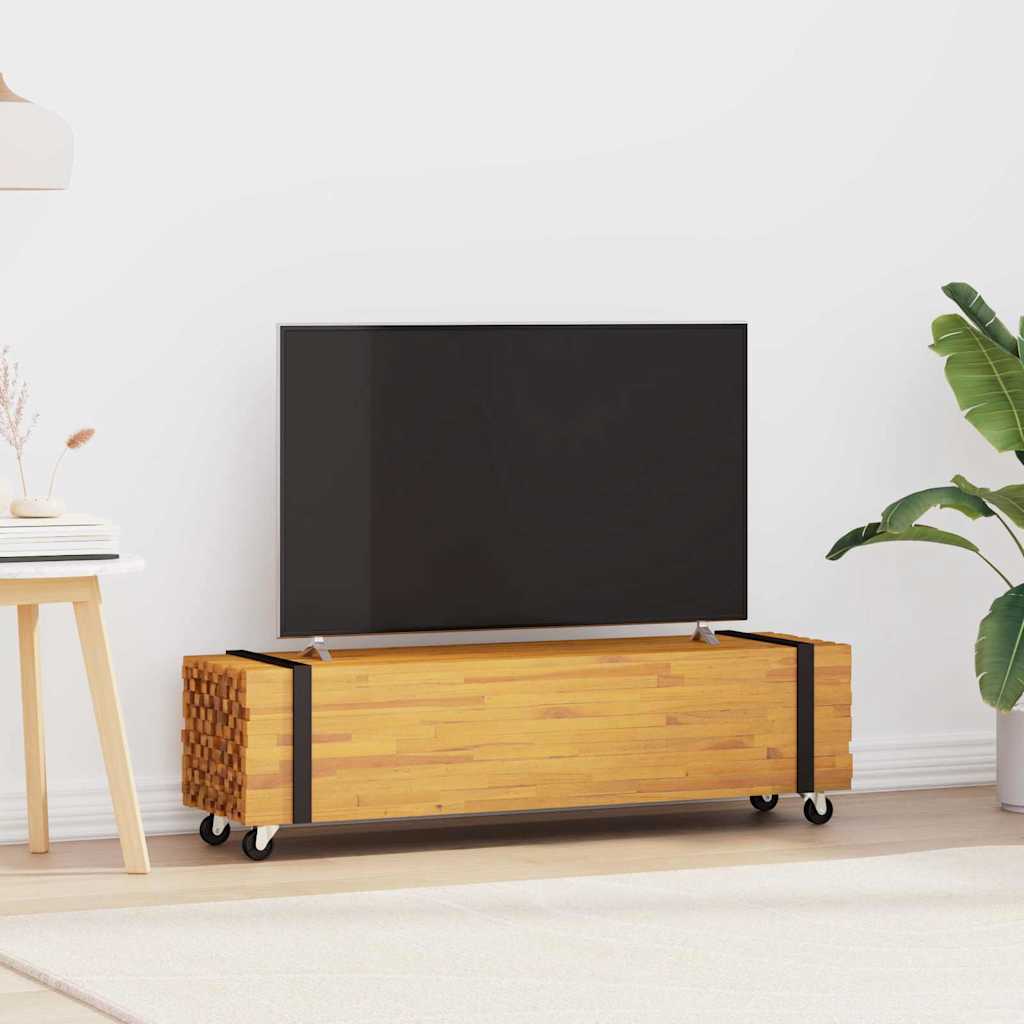 Support TV Maro 110 x 30 x 30 cm Lemn solid de tec — imaginea 2