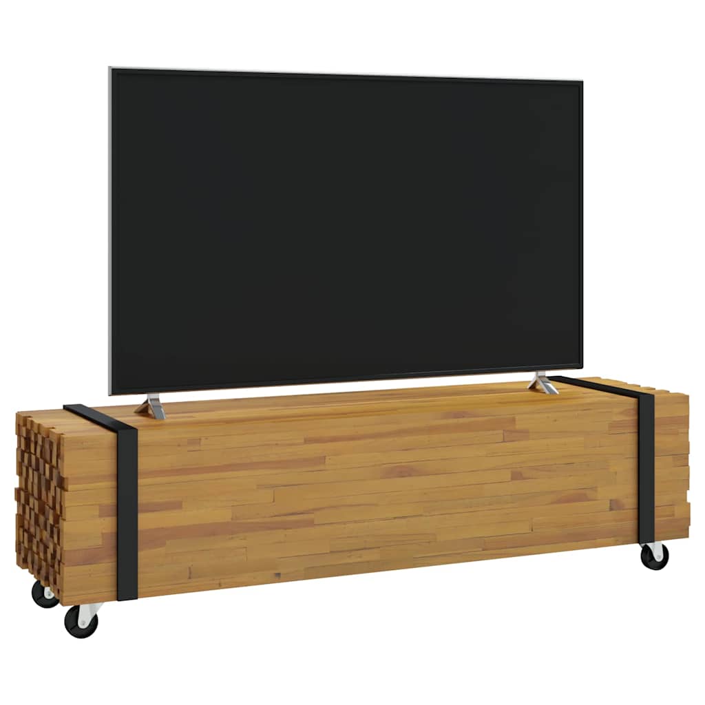 Support TV Maro 110 x 30 x 30 cm Lemn solid de tec — imaginea 4