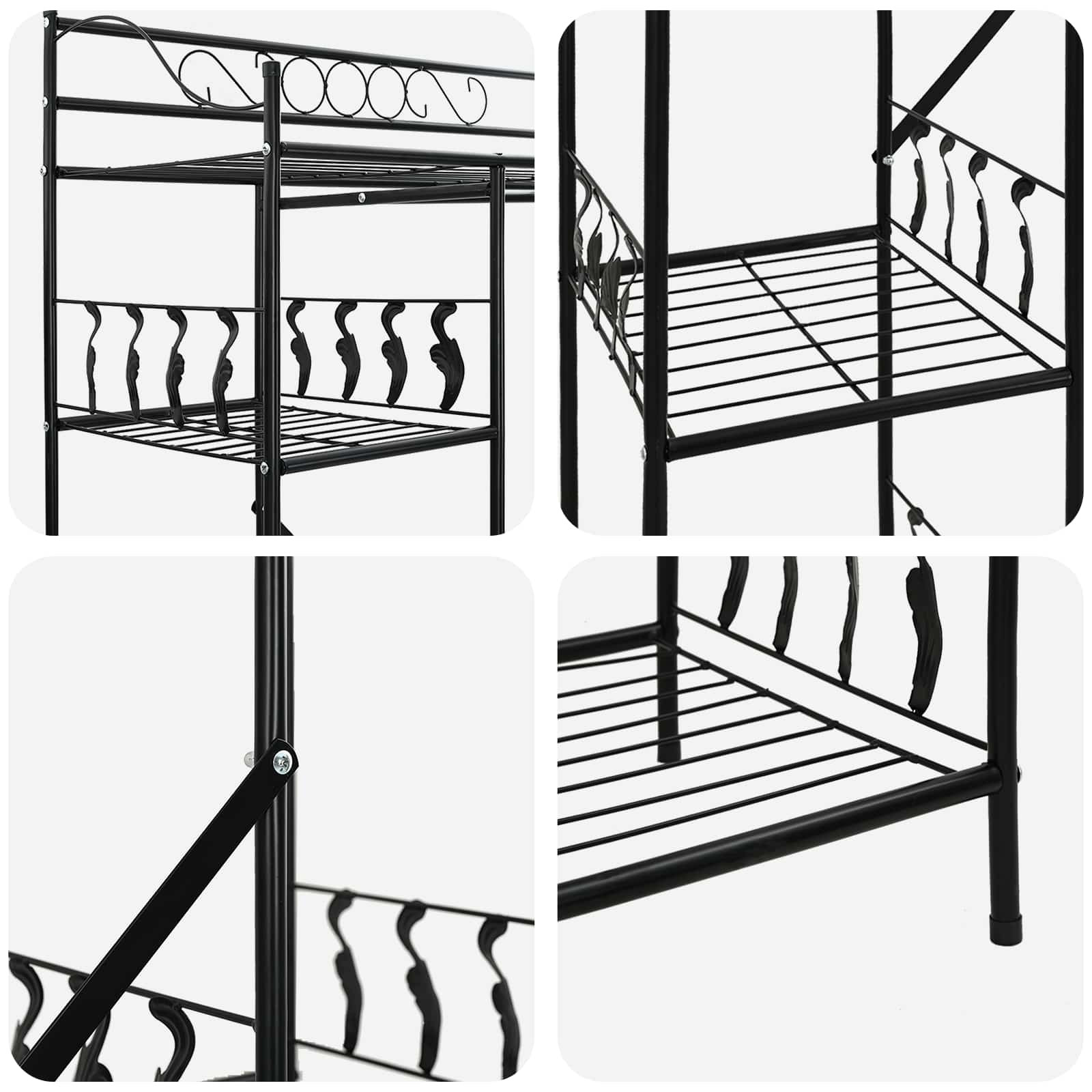 Dulap Deschis cu raft Negru 100 x 43 x 188 cm Otel — imaginea 8