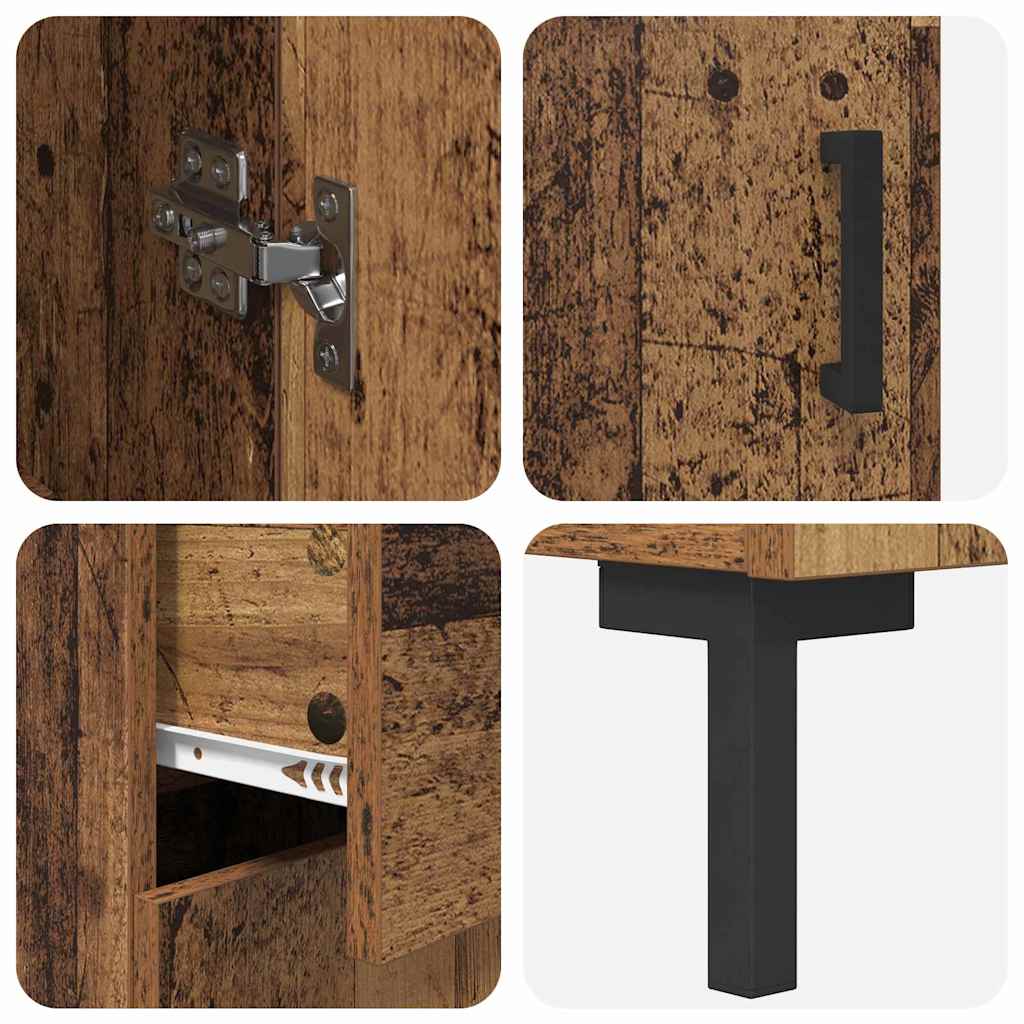 Bufet 2 pcs Lemn vechi 69,5 x 34 x 180 cm Lemn compozit — imaginea 12