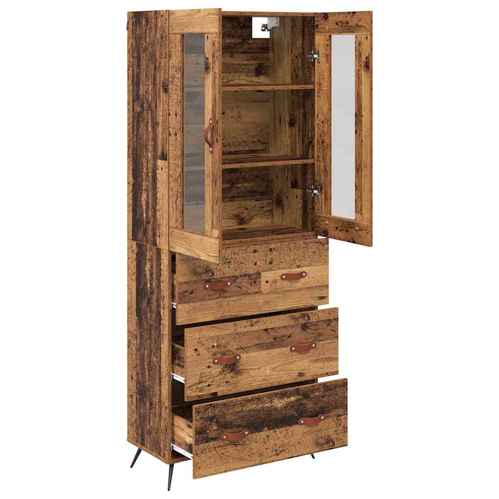 Cabinet Highboard Pe perete 2 pcs Lemn vechi Lemn compozit — imaginea 6