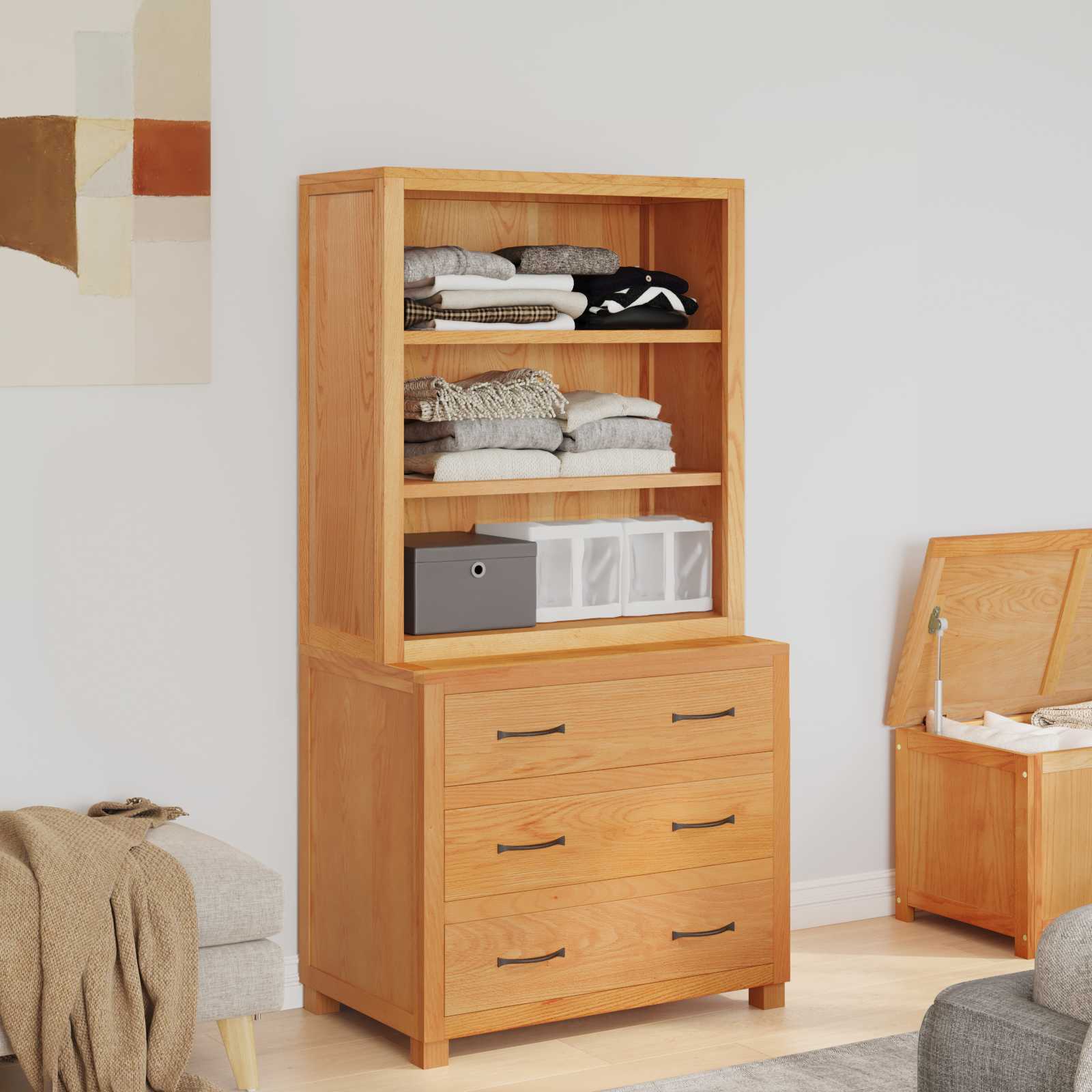 Set de Mobilier pentru Depozitare cu sertar Maro Lemn compozit — imaginea 4