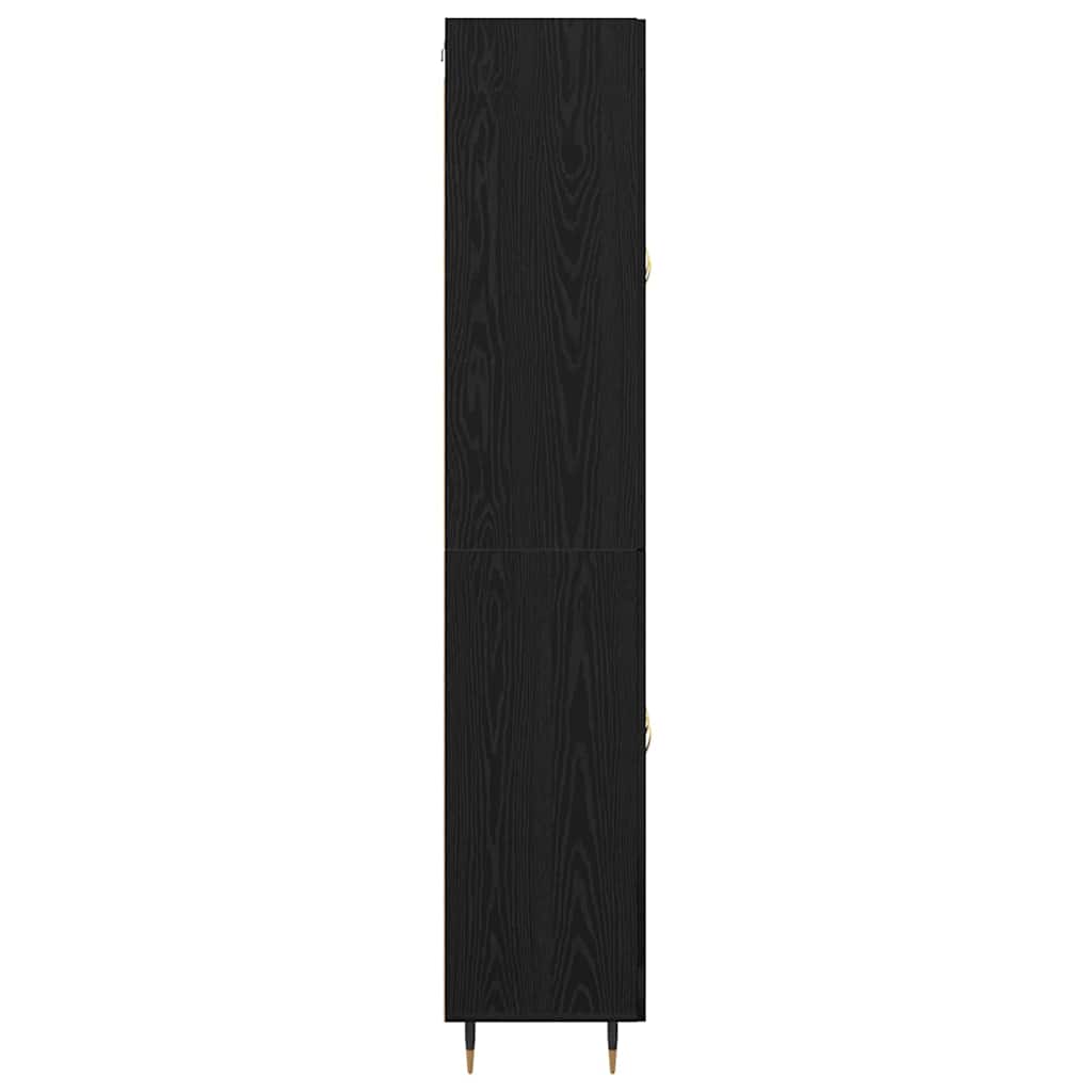 Bufet 2 pcs Stejar Negru 69,5 x 34 x 180 cm Lemn compozit — imaginea 10