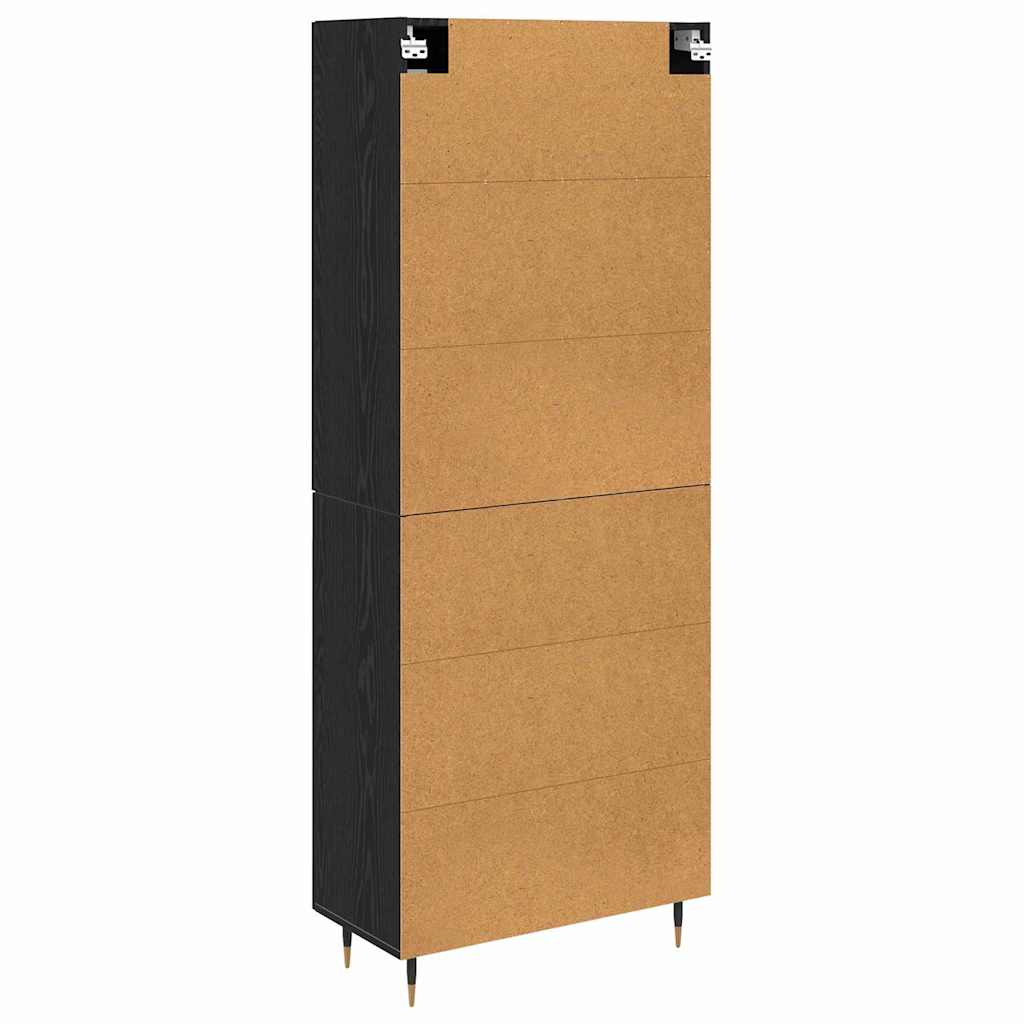 Bufet 2 pcs Stejar Negru 69,5 x 34 x 180 cm Lemn compozit — imaginea 11