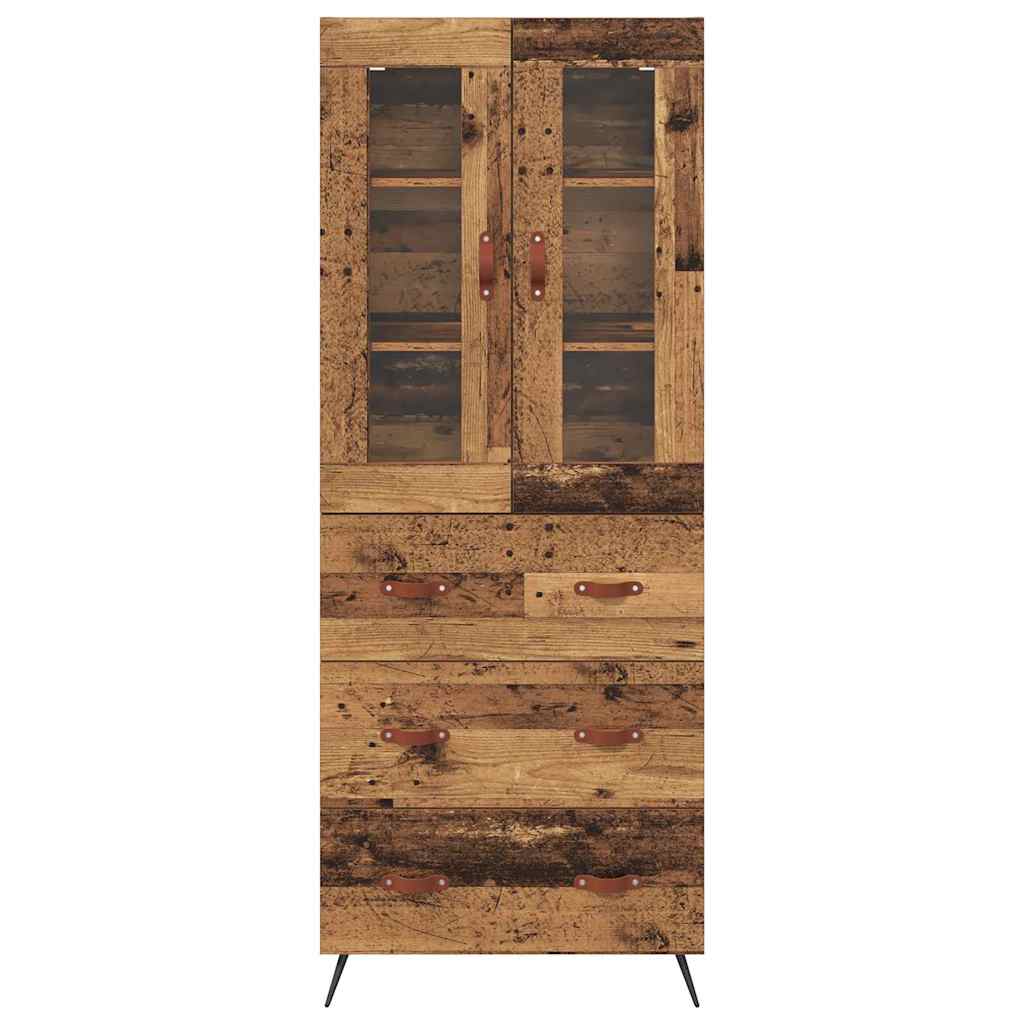 Cabinet Highboard Pe perete 2 pcs Lemn vechi Lemn compozit — imaginea 9