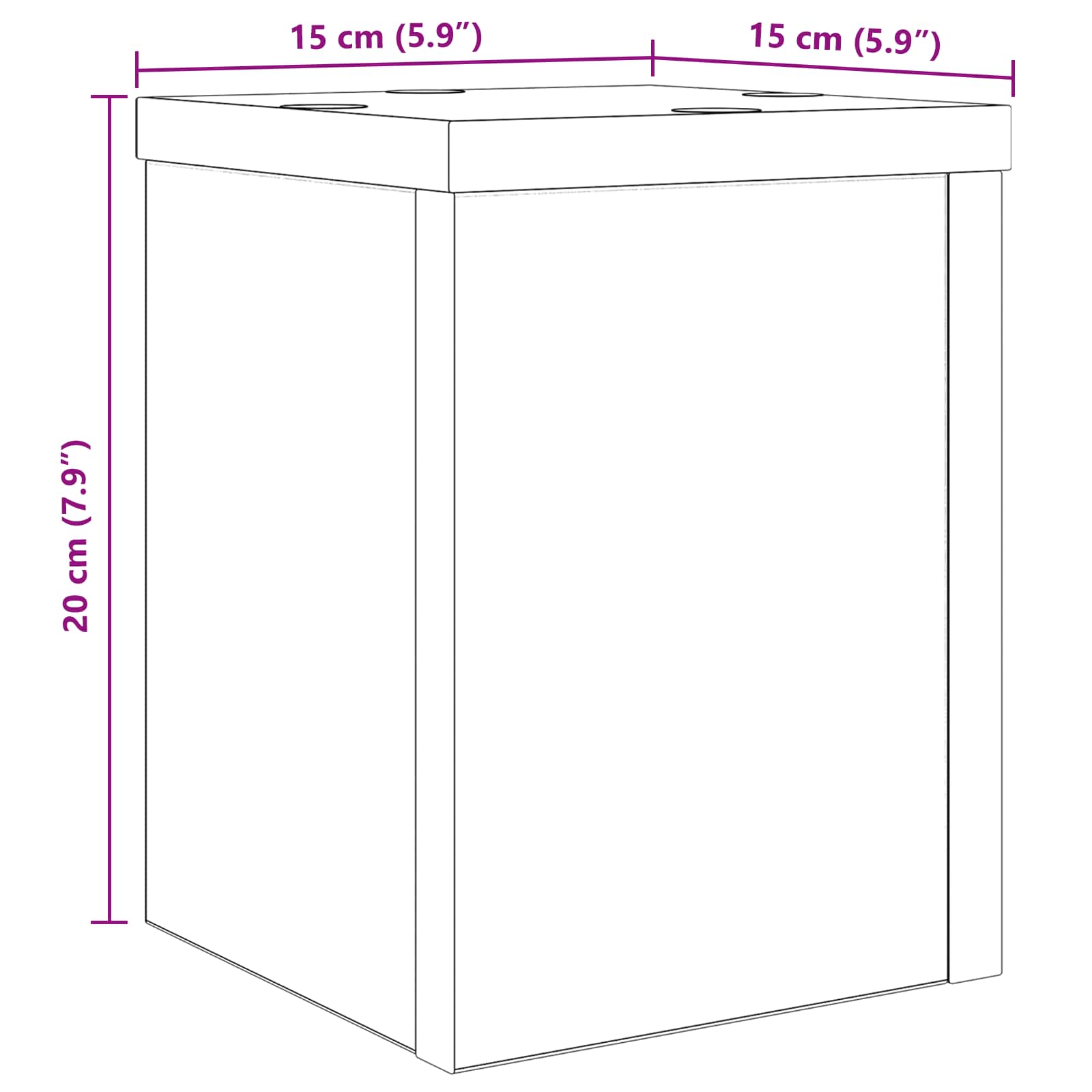 Suport pentru plante 2 pcs Stejar Negru 15 x 15 x 20 cm — imaginea 9