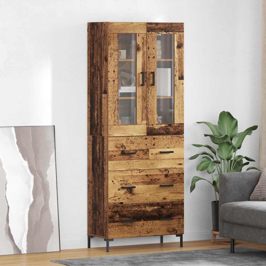 Bufet 2 pcs Lemn vechi 69,5 x 34 x 180 cm Lemn compozit — imaginea 2