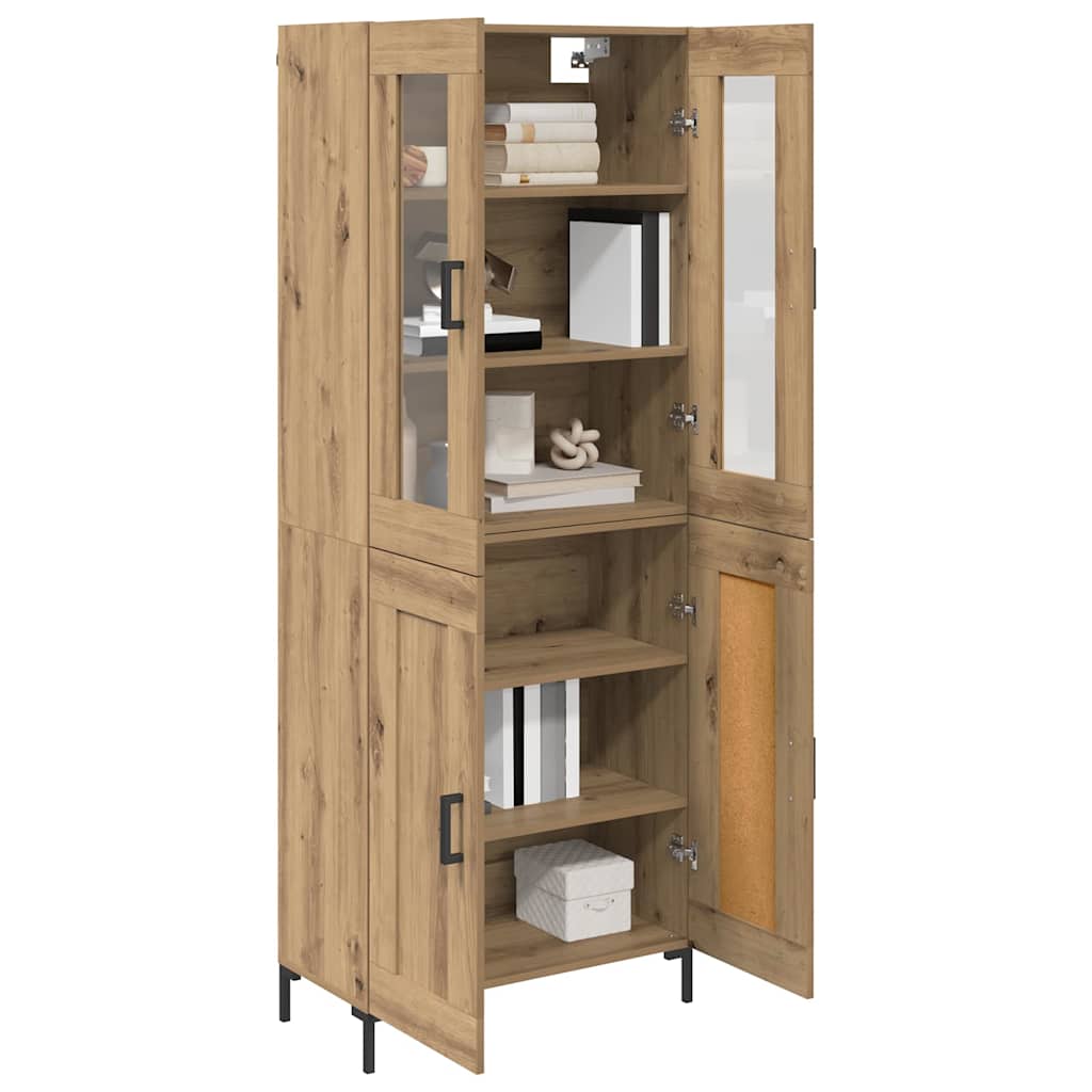 Bufet 2 pcs Stejar Artizanal 69,5 x 34 x 180 cm Lemn compozit — imaginea 4