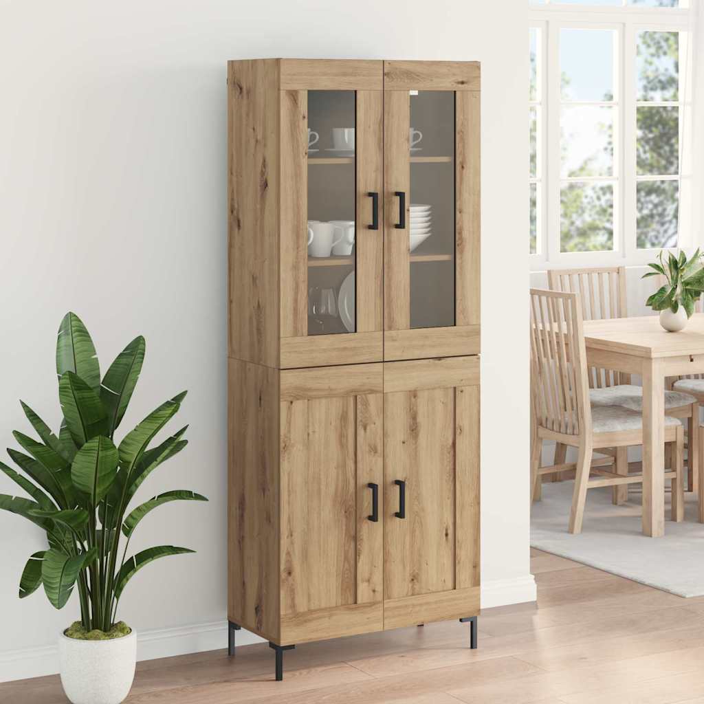 Bufet 2 pcs Stejar Artizanal 69,5 x 34 x 180 cm Lemn compozit — imaginea 5