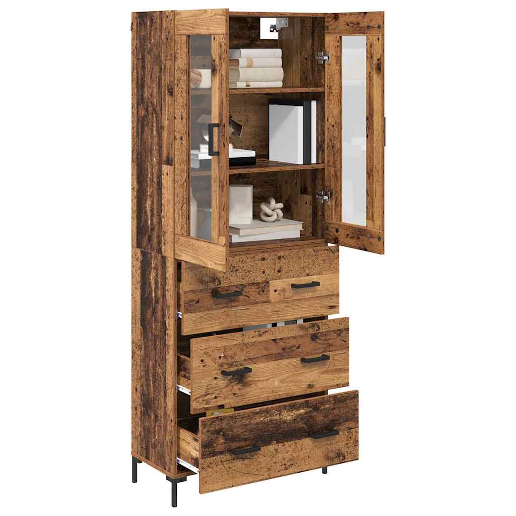 Bufet 2 pcs Lemn vechi 69,5 x 34 x 180 cm Lemn compozit — imaginea 4