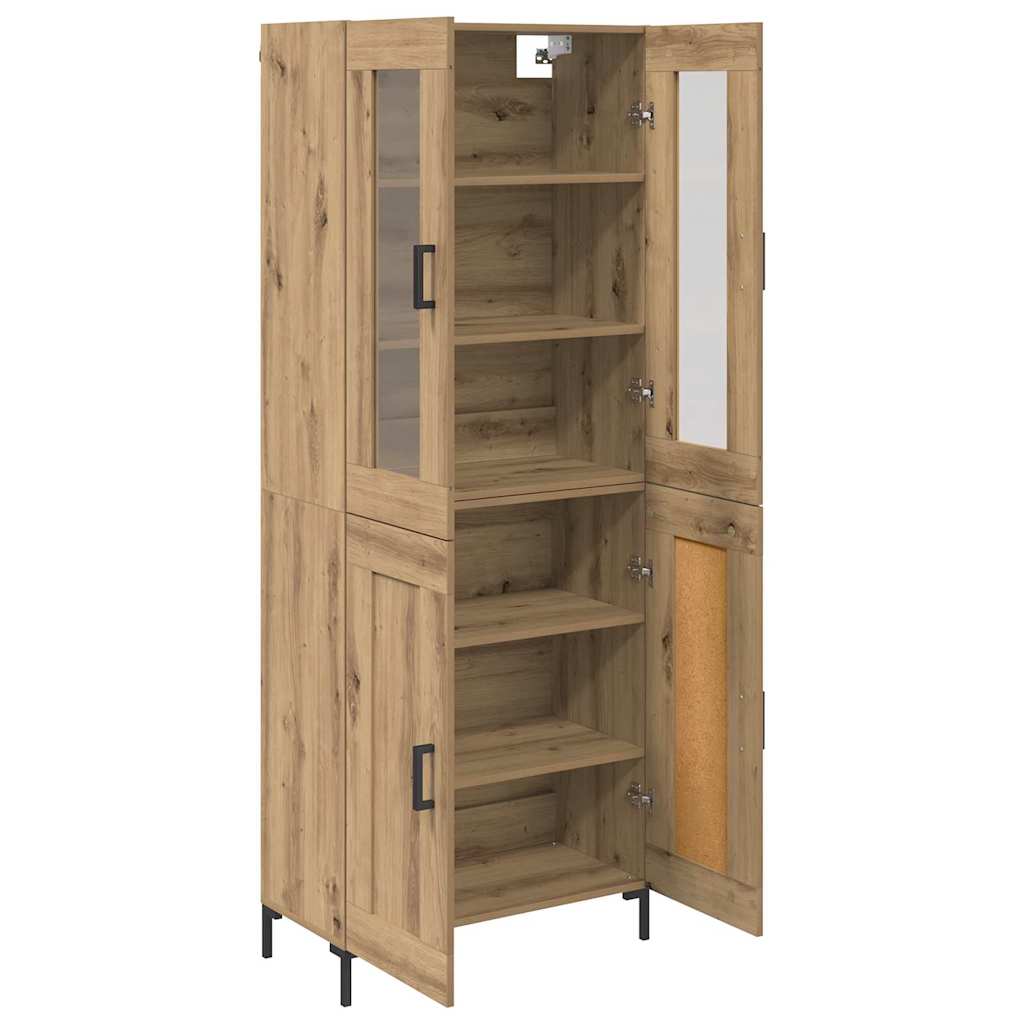 Bufet 2 pcs Stejar Artizanal 69,5 x 34 x 180 cm Lemn compozit — imaginea 6