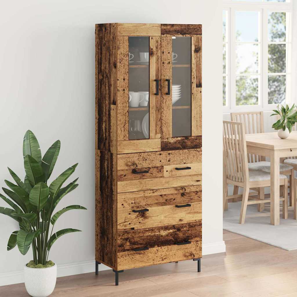 Bufet 2 pcs Lemn vechi 69,5 x 34 x 180 cm Lemn compozit — imaginea 5