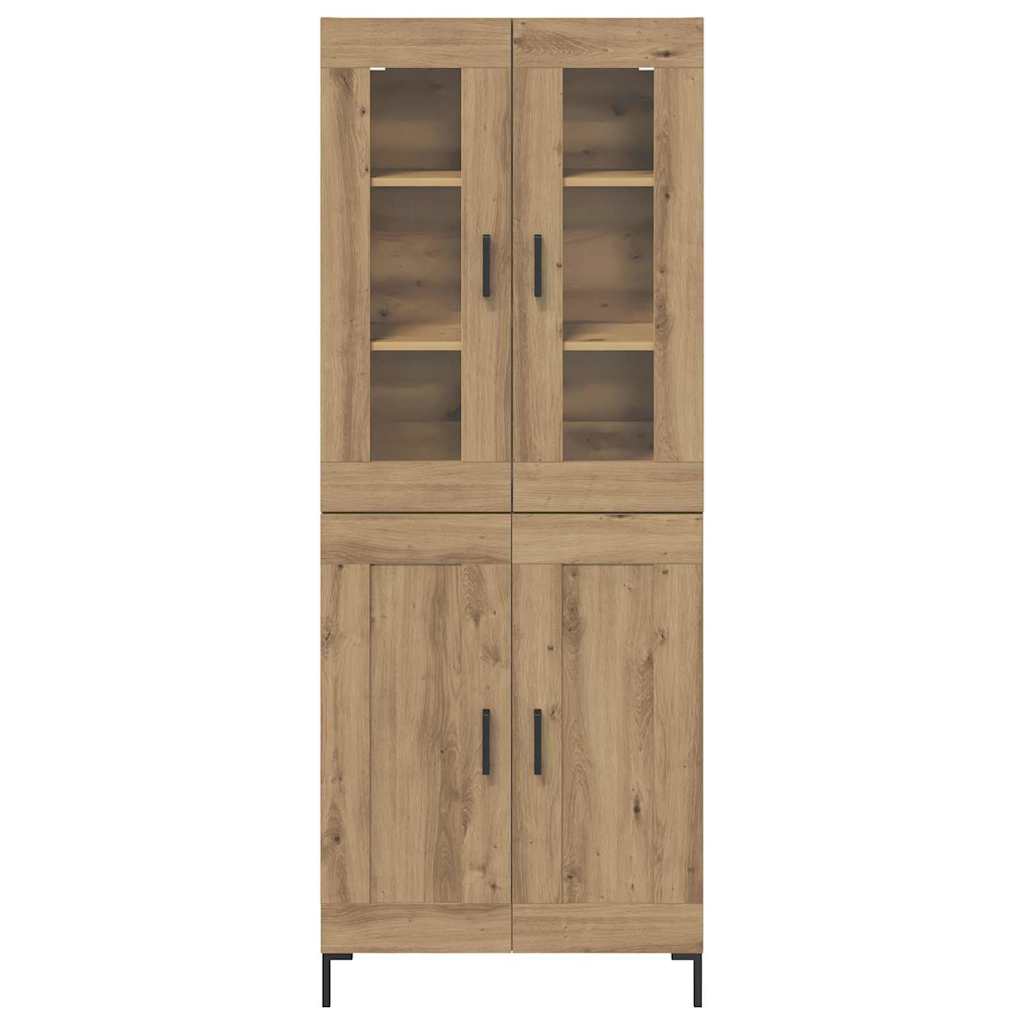 Bufet 2 pcs Stejar Artizanal 69,5 x 34 x 180 cm Lemn compozit — imaginea 9