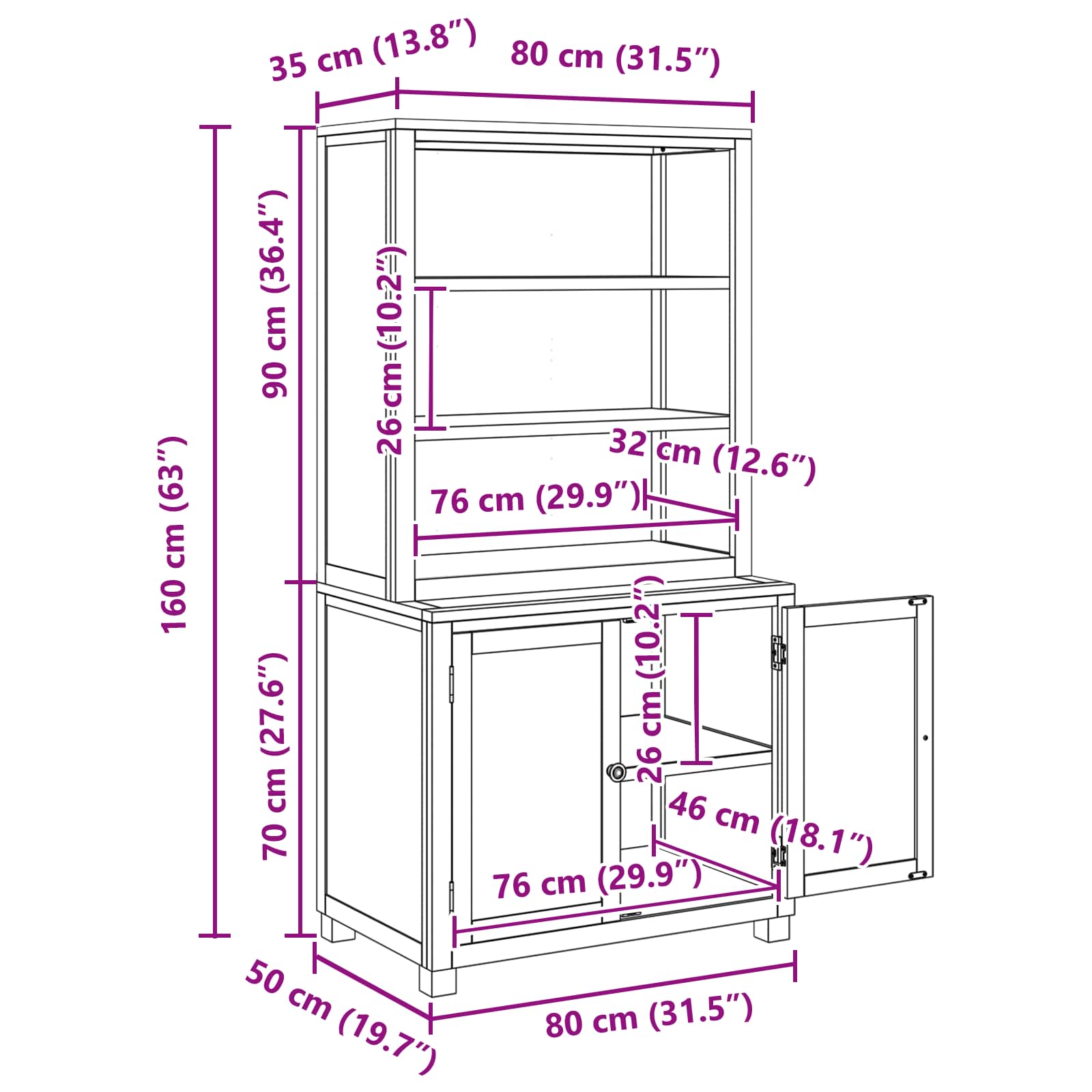 Set de Mobilier pentru Depozitare cu usa Maro Lemn compozit — imaginea 11