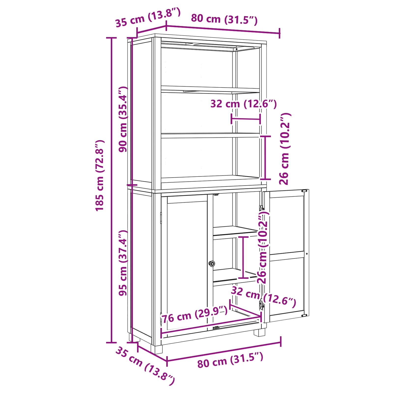 Set de Mobilier pentru Depozitare cu usa Maro Lemn compozit — imaginea 11