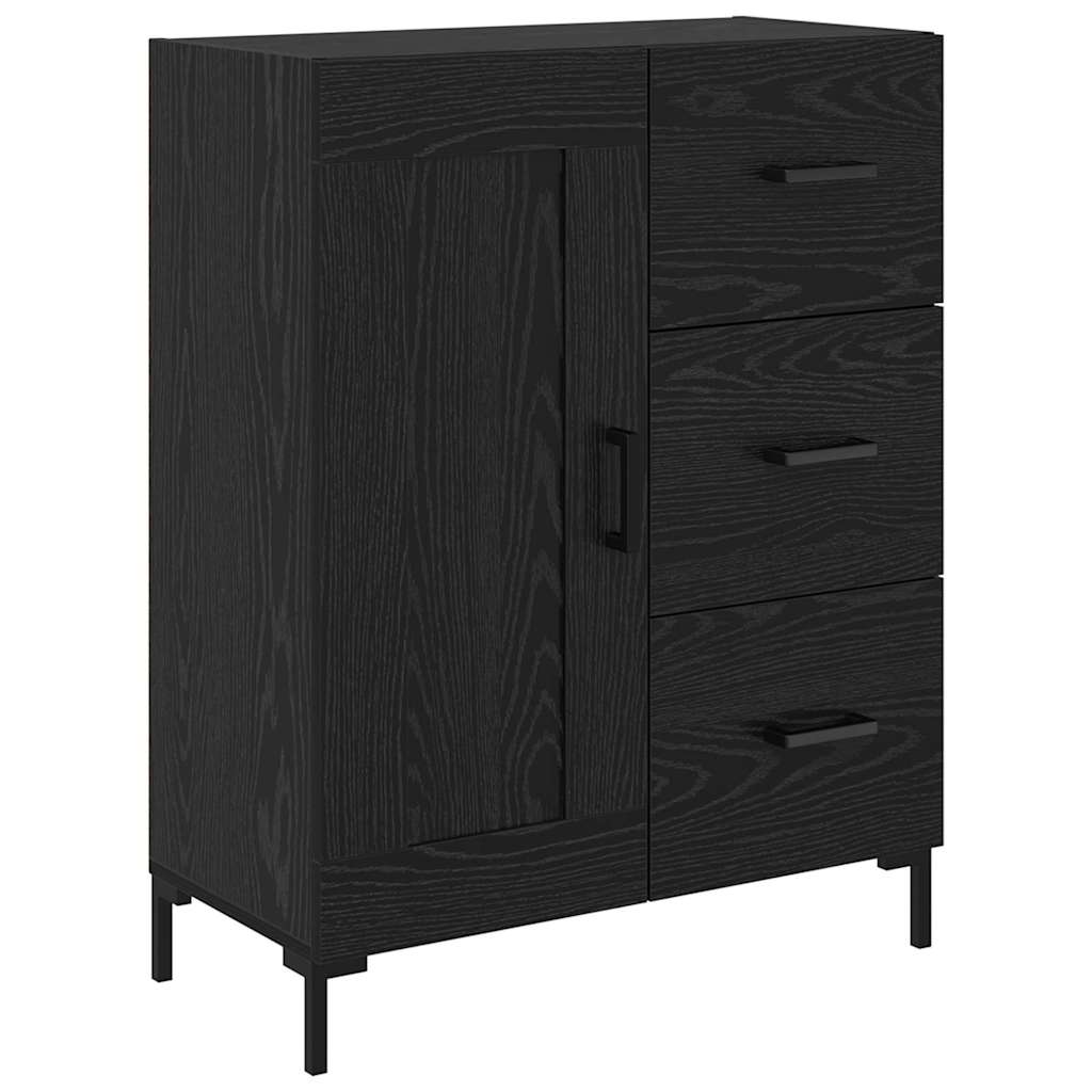 Bufet 2 pcs Stejar Negru 69,5 x 34 x 180 cm Lemn compozit — imaginea 7
