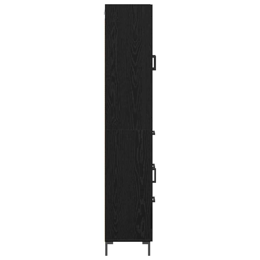 Bufet 2 pcs Stejar Negru 69,5 x 34 x 180 cm Lemn compozit — imaginea 10