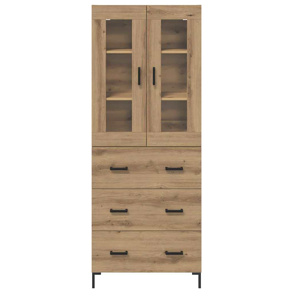 Bufet 2 pcs Stejar Artizanal 69,5 x 34 x 180 cm Lemn compozit — imaginea 9