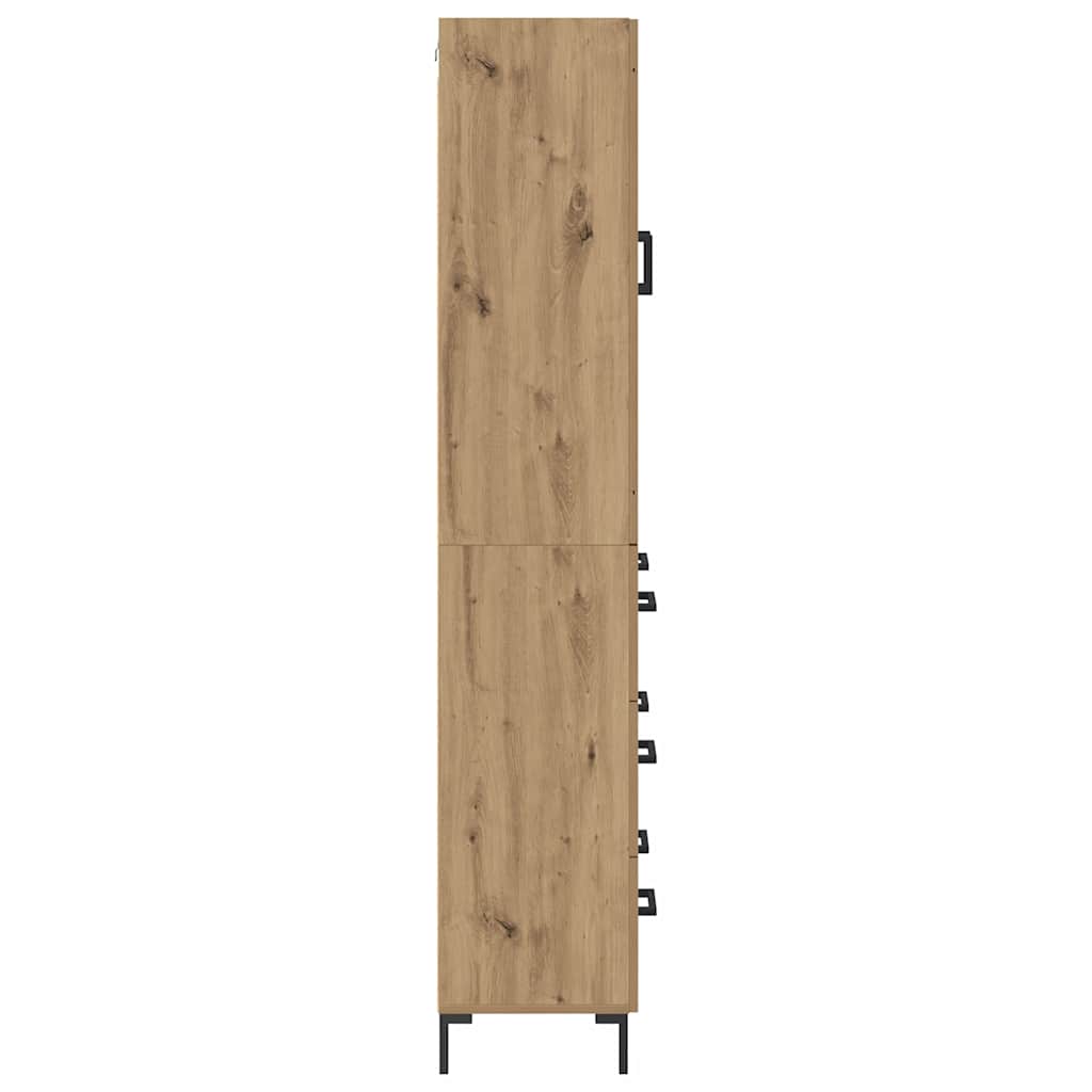 Bufet 2 pcs Stejar Artizanal 69,5 x 34 x 180 cm Lemn compozit — imaginea 10