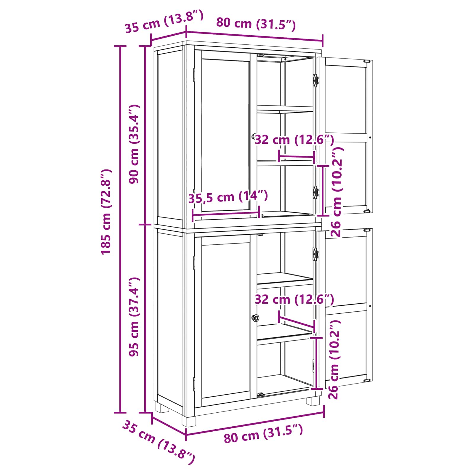 Set de Mobilier pentru Depozitare cu usa Maro Lemn compozit — imaginea 11