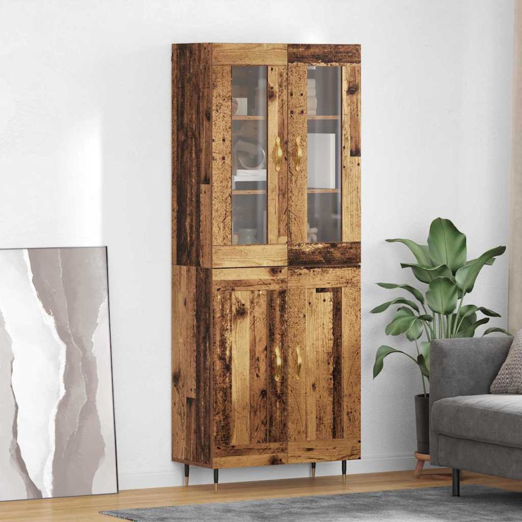 Bufet 2 pcs Lemn vechi 69,5 x 34 x 180 cm Lemn compozit — imaginea 2