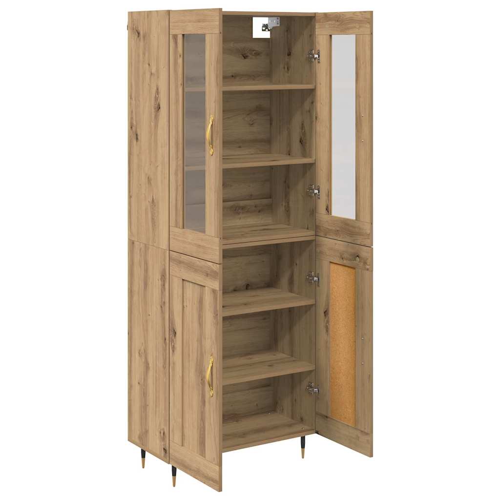 Bufet 2 pcs Stejar Artizanal 69,5 x 34 x 180 cm Lemn compozit — imaginea 6
