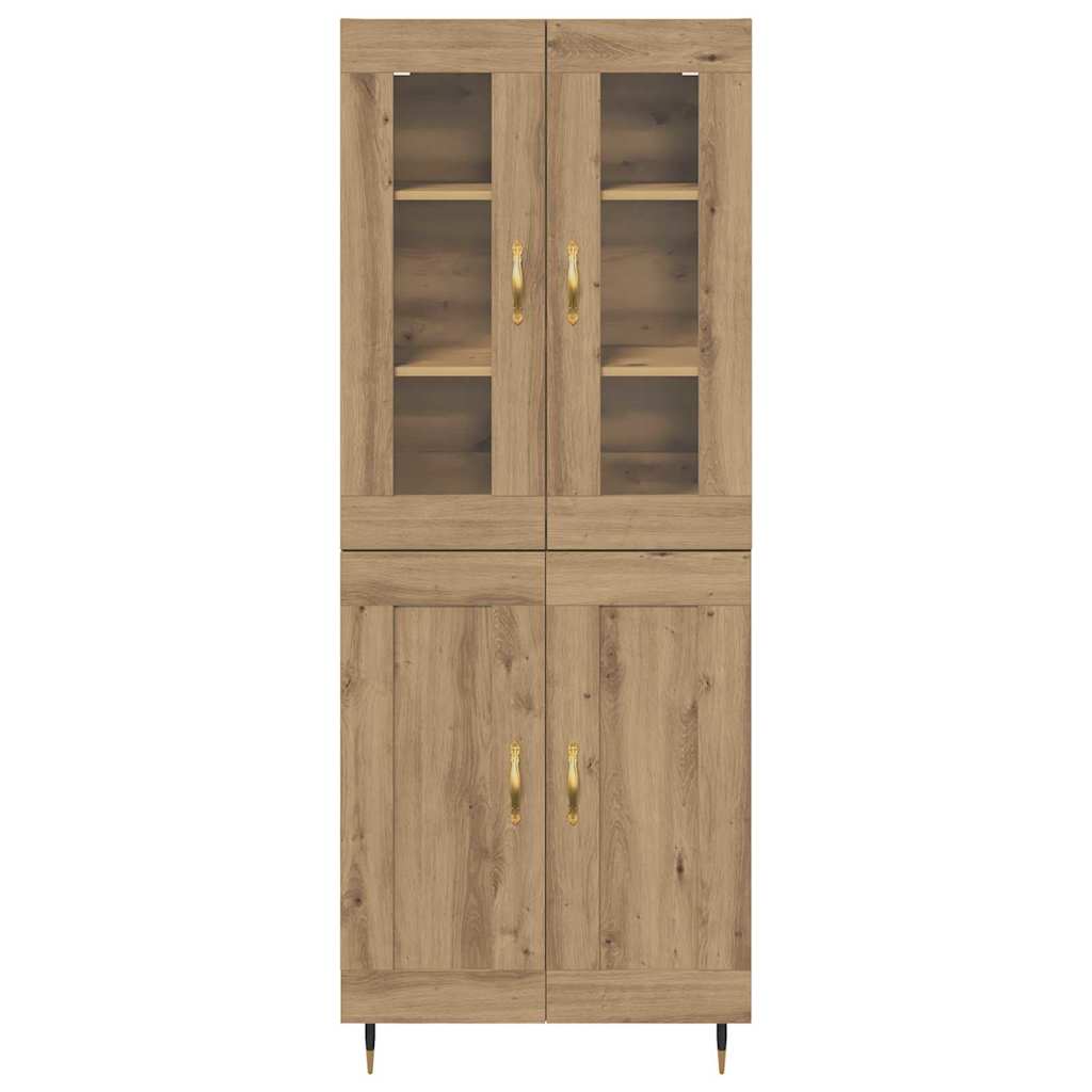 Bufet 2 pcs Stejar Artizanal 69,5 x 34 x 180 cm Lemn compozit — imaginea 9