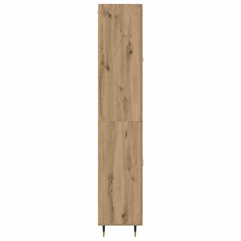 Bufet 2 pcs Stejar Artizanal 69,5 x 34 x 180 cm Lemn compozit — imaginea 10