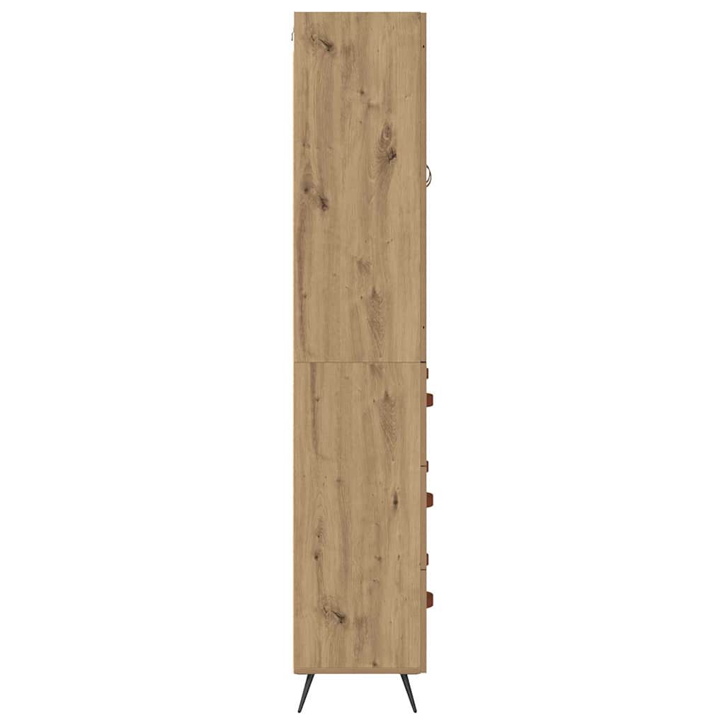 Cabinet Highboard 2 pcs Stejar Artizanal Lemn compozit — imaginea 10