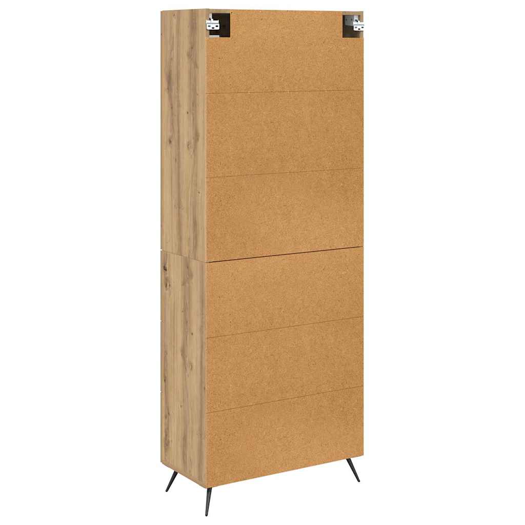 Cabinet Highboard 2 pcs Stejar Artizanal Lemn compozit — imaginea 11