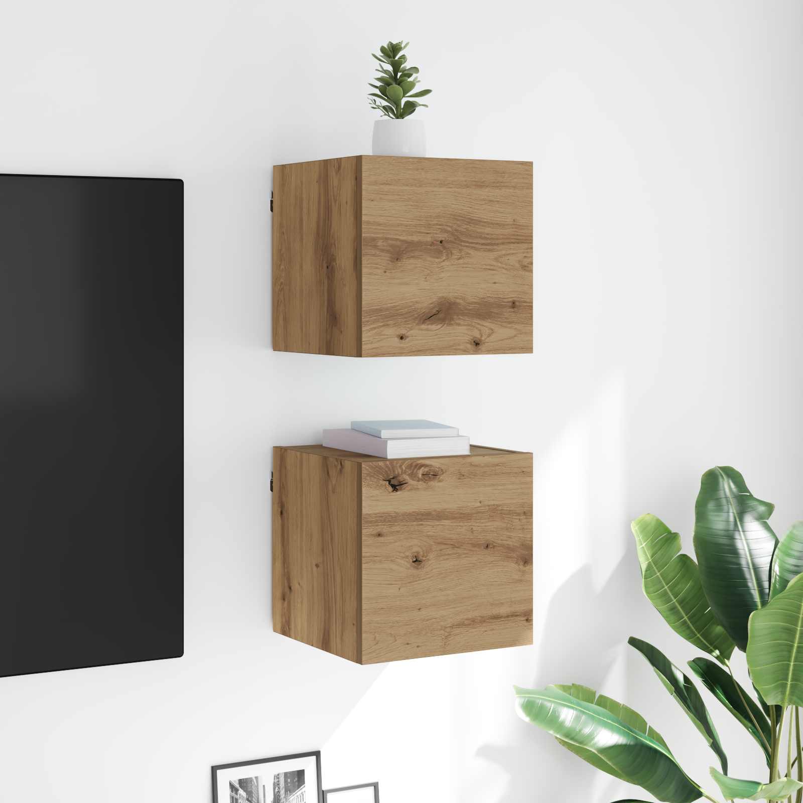 Cabinet TV Stejar Artizanal 30,5 x 30 x 30 cm Lemn compozit — imaginea 2