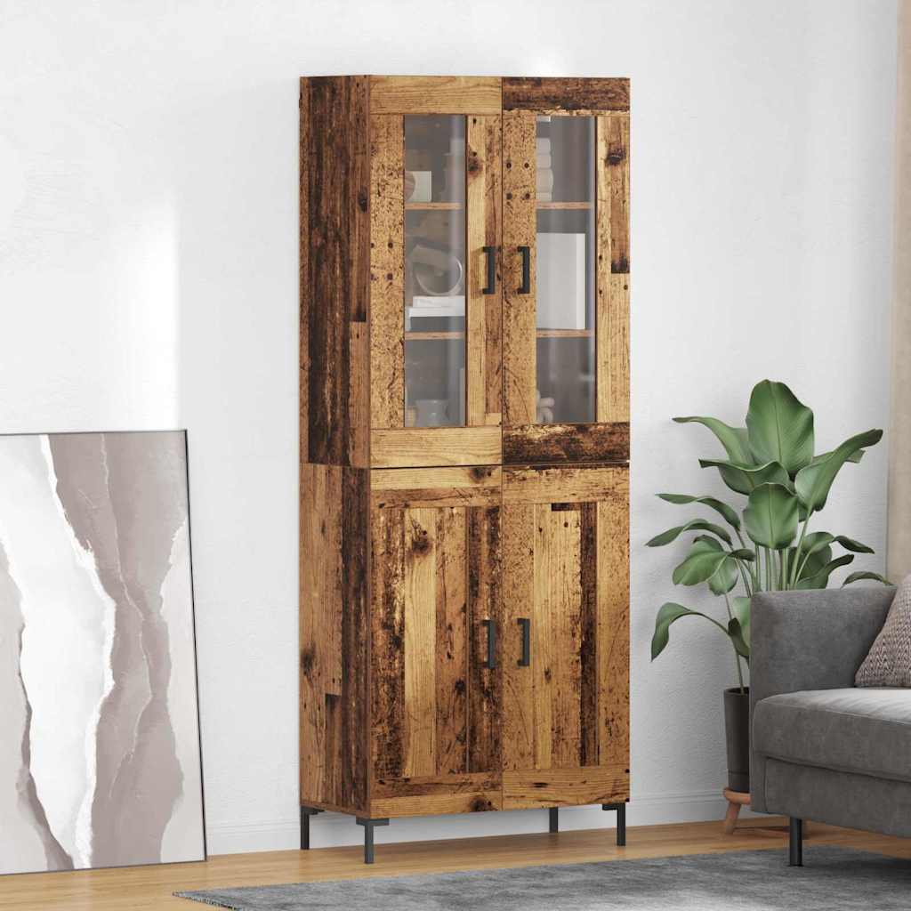 Bufet 2 pcs Lemn vechi 69,5 x 34 x 180 cm Lemn compozit — imaginea 2
