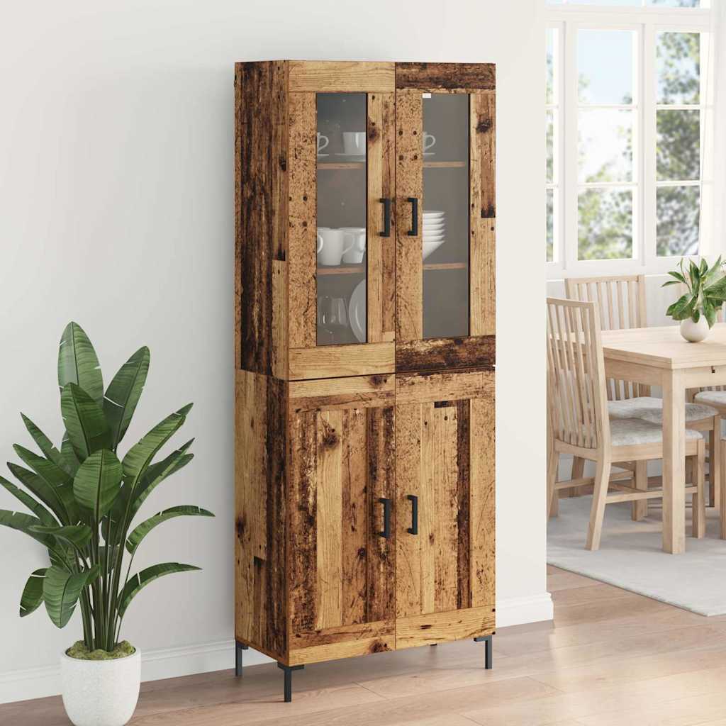 Bufet 2 pcs Lemn vechi 69,5 x 34 x 180 cm Lemn compozit — imaginea 5
