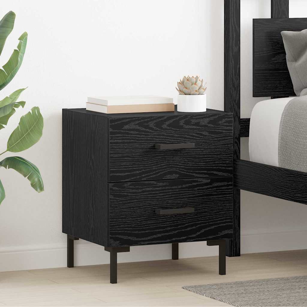 Noptiera Stejar Negru 40 x 35 x 47,5 cm Lemn compozit — imaginea 2