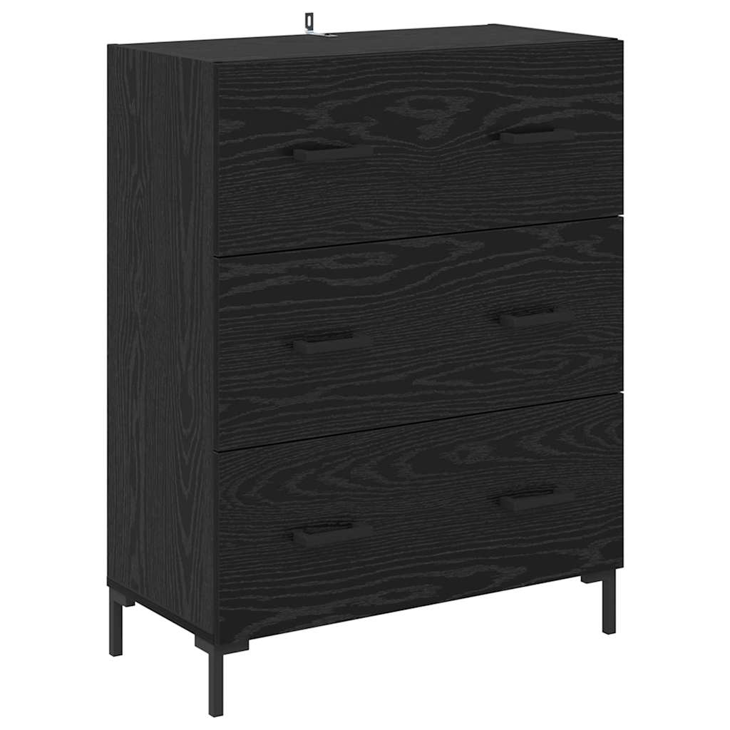 Bufet 2 pcs Stejar Negru 69,5 x 34 x 180 cm Lemn compozit — imaginea 7