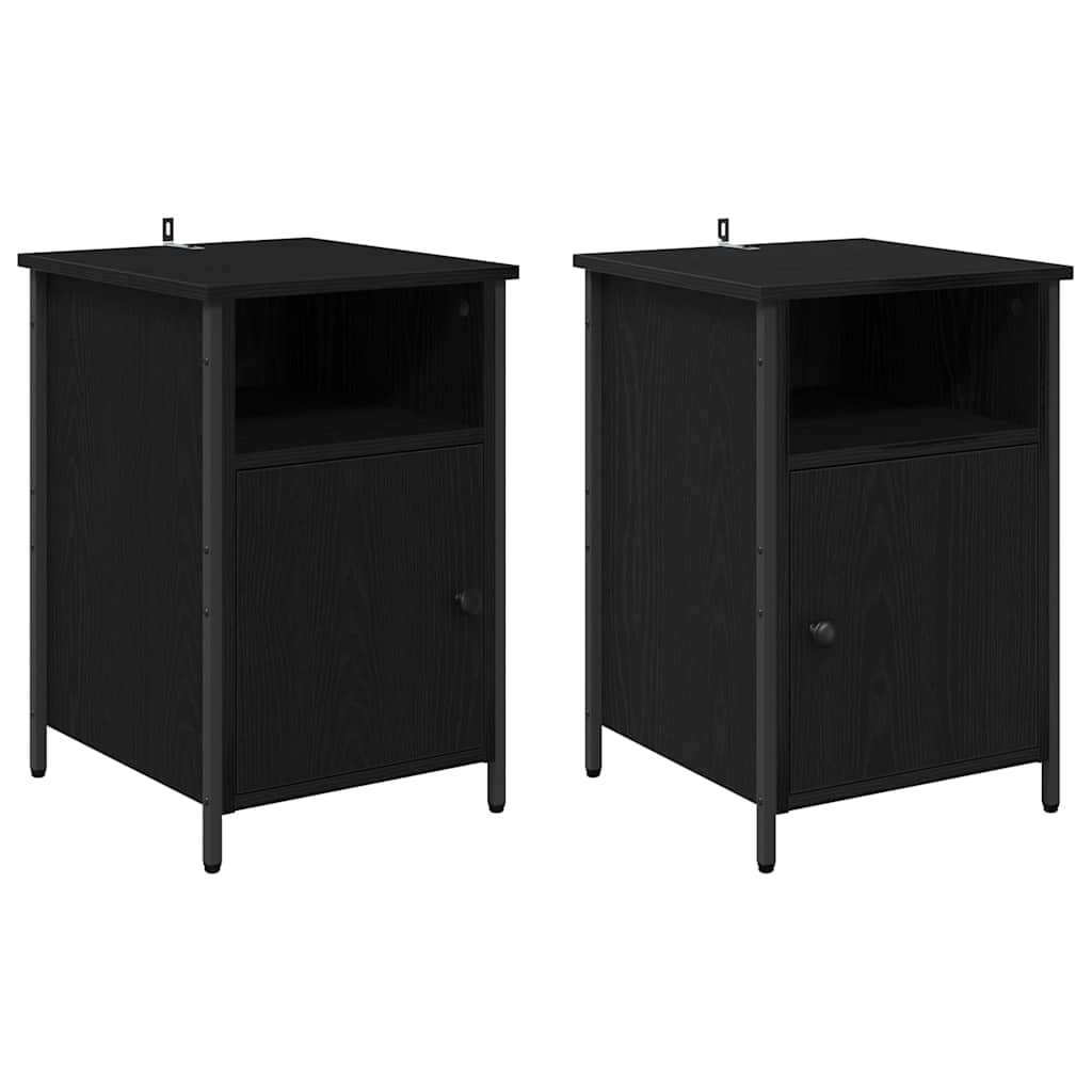 Noptiera 2 pcs Stejar Negru 40 x 42 x 60 cm