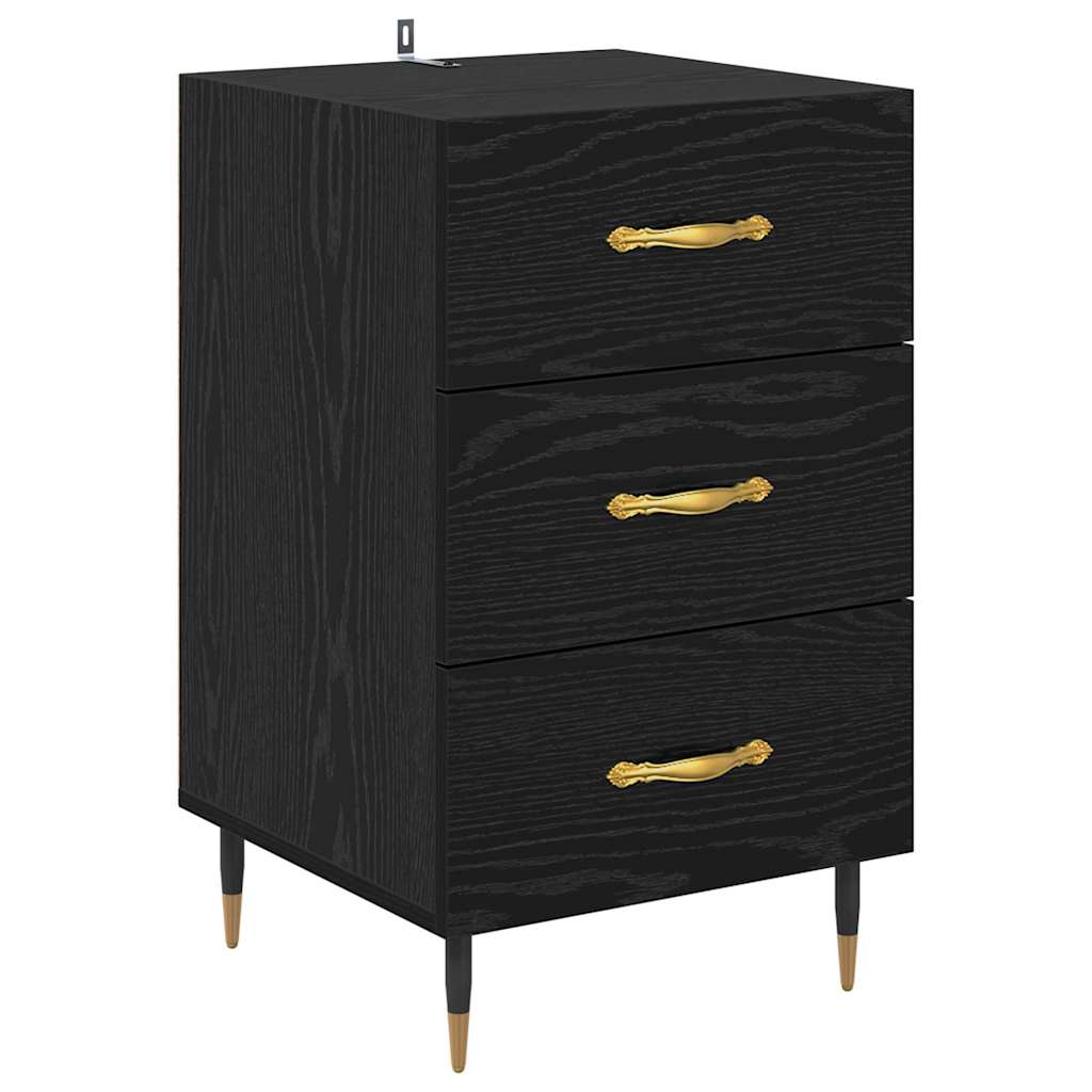 Noptiera Stejar Negru 40 x 40 x 66 cm Lemn compozit