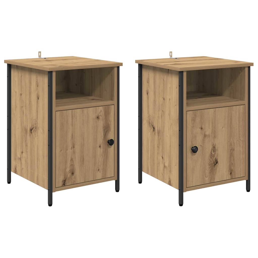 Noptiera 2 pcs Stejar Artizanal 40 x 42 x 60 cm